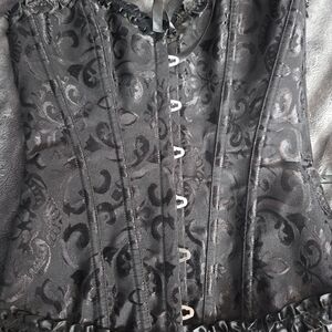 Elegant Black Brocade Corset